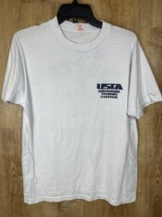 Vintage Single Stitch USPTA Tennis T Shirt As Is Lrg