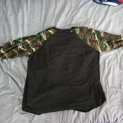 American Flag, Shaka Active, Men’s 3/4 Camouflage Sleeve Shirt, Size XXL black