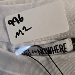 LINW LOST in NOWHERE Mens White Oversized Cropped tee T Shirt XL Handmade