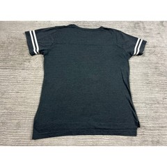 Unbranded V-Neck Baseball Shirt Mens XL Black Heather White Stripe Athletic Tee