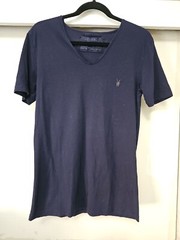 ALLSAINTS Spitalfields Jacks Place Blue S/S Tonic Scoop Neck Shirt Sz XS