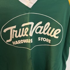 True Value Hardware Store V-Neck T-Shirt 100% Stretch Nylon Multicolored #12