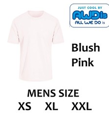 Mens T shirt, pale blush pink, super smooth fabric, Size XS XL XXL New, AWDIS