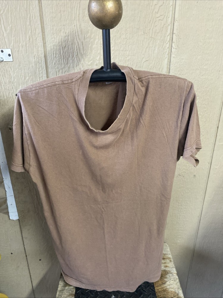 Vtg Brown Mens Large Sp0100 Campbellsville Military T-Shirt 100% Combed Cotton
