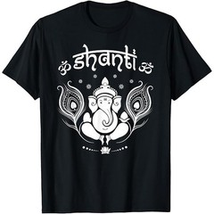 New Ganesh Hindu Elephant God OM Shanti 3 Shirt Made in USA Size S to XL