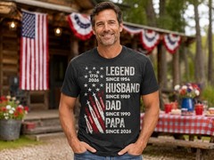 Personalized Papa 250th America Shirt, Custom Dad Grandpa Patriotic Tee