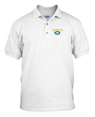 SCOTLAND FLAG Embroidery Embroidered Golf Polo Shirt