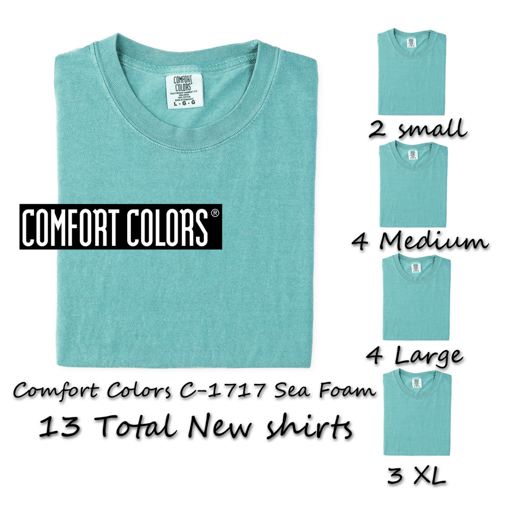 Comfort Colors C-1717 Sea Foam T Shirts 13 total