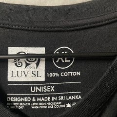 Sri Lanka LUV SL Odel T-Shirt Adult XL Black Animal Short Sleeve Cotton