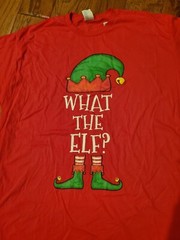 2 pair Ears & T shirt NWT male 3XL red WHAT THE ELF 100% cot Port & Co CHRISTMAS
