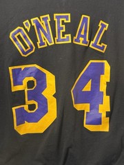 Mitchell & Ness Shirt Men’s Large Shaq O’Neal Lakers Name & Number Black Kobe
