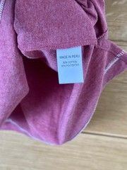 Left Coast Tee Shirt Mens 2XL Red Salmon Cotton Poly Short Sleeve Knit V Neck