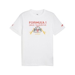 PUMA F1 Dts Graphic Race Crew Neck Short Sleeve T-Shirt Mens White Casual Tops 6