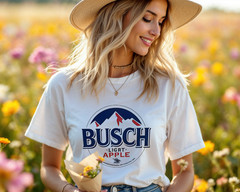 Busch Light Apple T-Shirt – Retro Beer Logo Tee A304