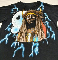 Vintage American Thunder T-Shirt XL Native Chief 1991 Great Condition AOP USA