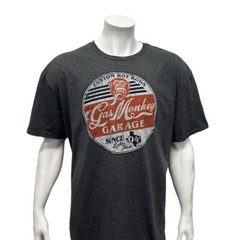 Gas Monkey Garage Custom Hotrods Dallas Texas Gray Distressed Graphic T-Shirt 2X