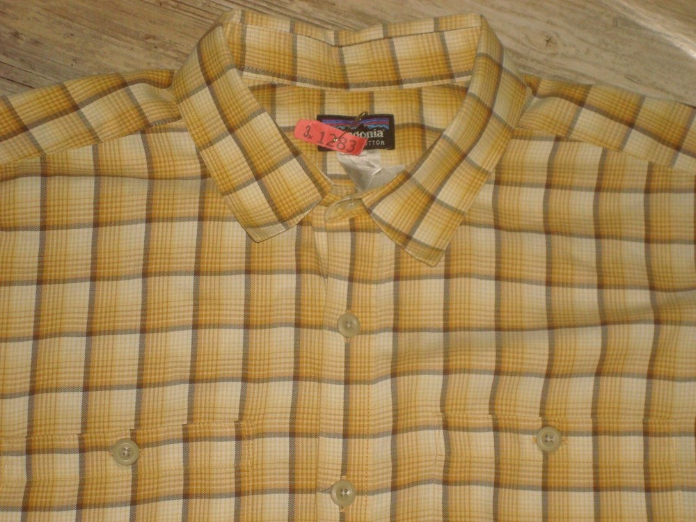 MENS PLAID PATAGONIA SHIRT LARGE CHEST 48 EXCELLENT CONDITION ORGANIC COTTON