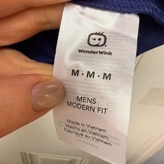 Wonderwink Scrub Shirt Mens Medium Blue Modern Fit Solid Chest Pocket