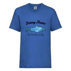 Fishing Addict The Struggle Humour Novelty T Shirt Various Colours And Sizes