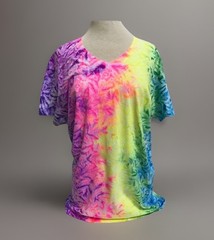 *New* 3XL & 4XL Handmade Rainbow White Cruncht Crinkle Tie Dye, Short Sleeve