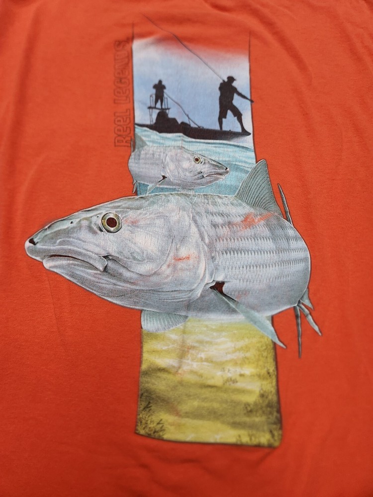 Reel Legends Orange Pocket T-Shirt 2XL