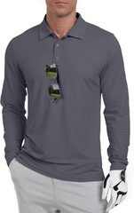 Men’s Long Sleeve Golf Polo Shirt UPF 50+ Quick Dry Lightweight Performance Tee