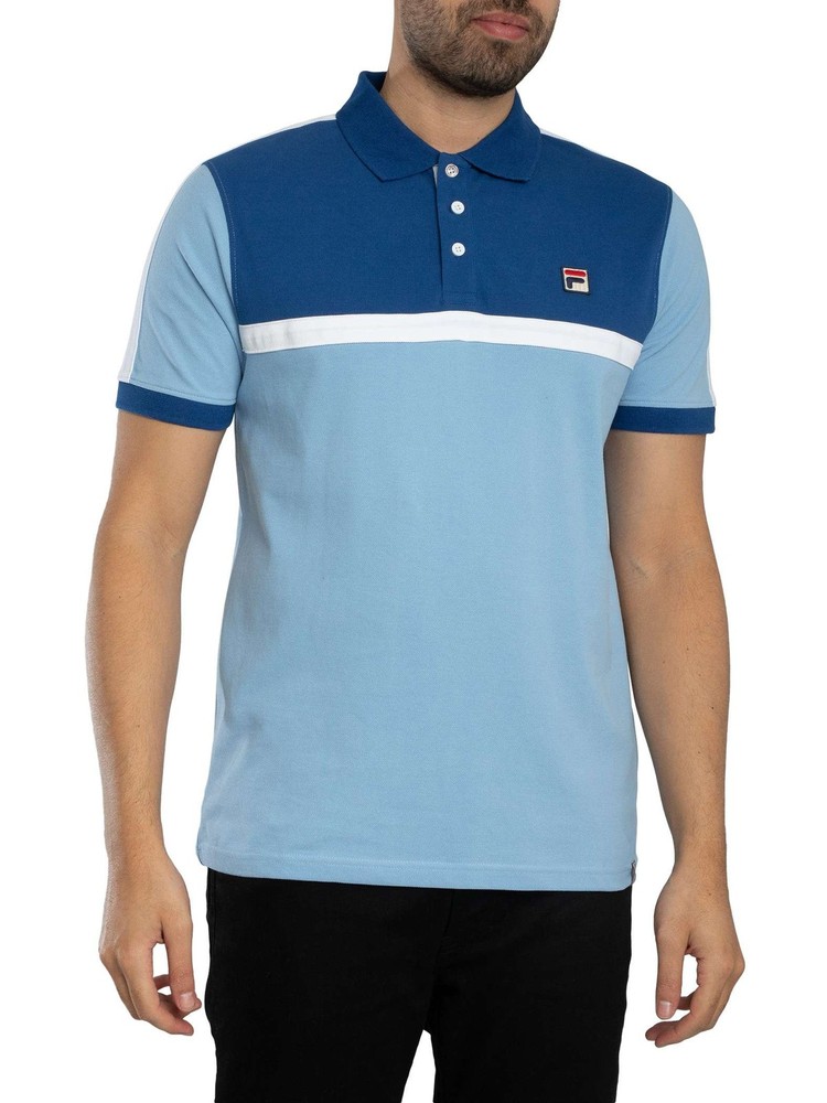 Fila Men’s Mattia Contrast Panel Polo Shirt, Blue