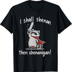 I Shall Shenan Then Shenanigan Cute Quest Raccoon Funny T-Shirt
