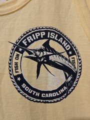 Fripp Island South Carolina SC Tank Top Yellow Adult Sz Small Fish On NEW NWT