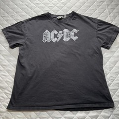 H&M Shirt Mens L Gray AC/DC Back In Black World Tour Band Graphic T Shirt