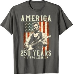 Vintage Abraham Lincoln Abe Lincoln Playing Guitar 250 Years T-Shirt