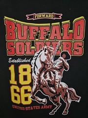 Buffalo Soldiers MC Large Mens Black Double-sided Graphic Logo Tshirt