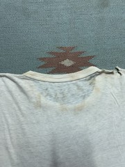 Vintage 1940s 50s blank white t shirt soft cotton distressed boxy large