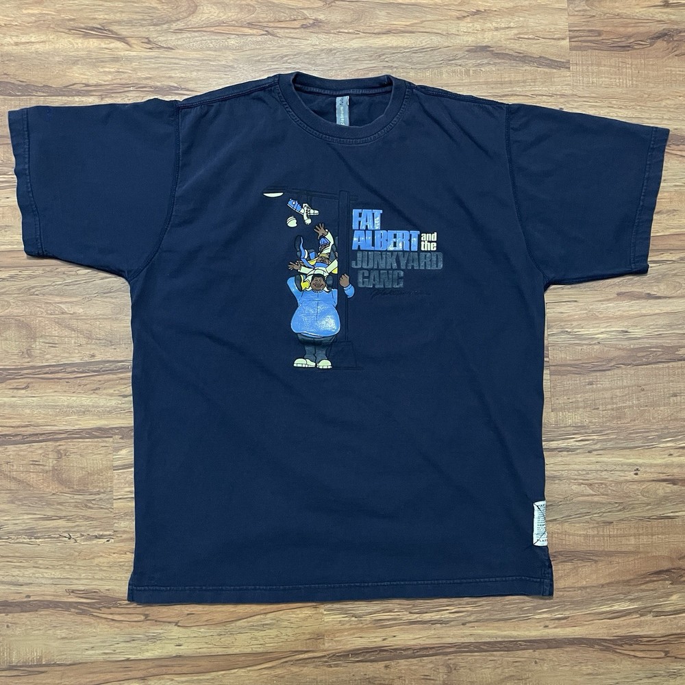 Vtg Y2K Platinum Fubu Fat Albert Junkyard Gang T-Shirt Mens XL Blue Hip Hop