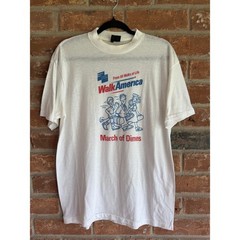 Vintage March of Dimes Walk America T Shirt Single Stitch USA White XL Rare