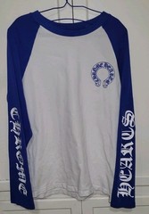 Chrome Hearts 💙 Royal Blue Raglan Sleeve, Front & Back Hits, Sz Med, Polished