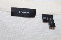 Theory Men’s Mattis Studio Waffle knit L/S T shirt 3-button Crew Ivory Cream 2XL