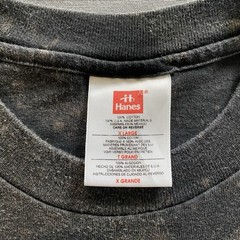 Vintage 1990s Hanes Blank Pocket T Shirt Mens XL Black Bleach Dye Acid Wash 90s