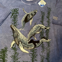 NWT Local Color Art Clothes Adult L Hand Dyed Single Stitch T-Shirt Whales Maui