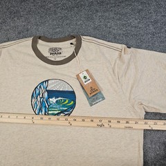 prAna Swell Graphic T‑Shirt Men’s Large Stone Organic Cotton Wave M1SWEL116 NWT