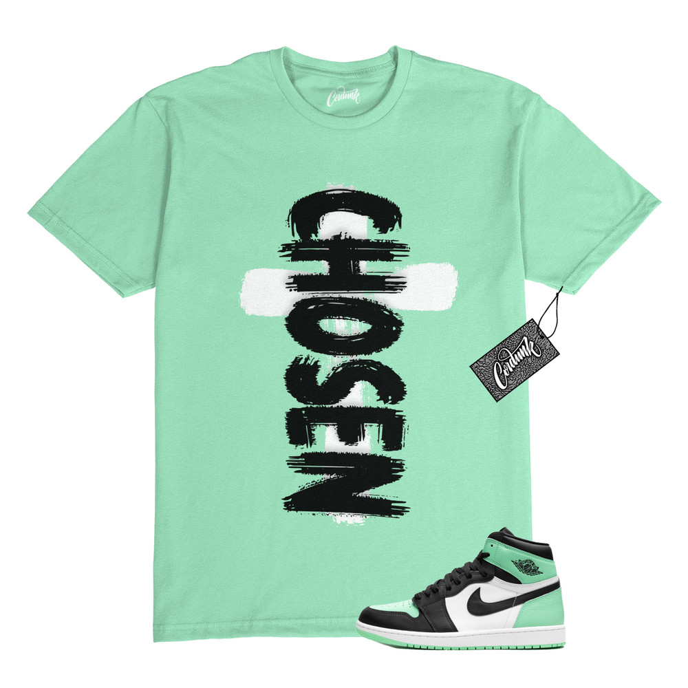 1 Green Glow Mint White Black High T Shirt Match CHOSEN