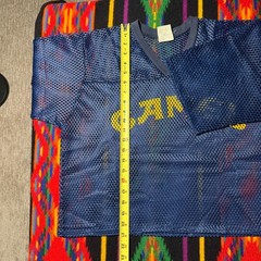 Vintage 80s Camel Mesh Cropped Jersey Navy Blue Mens XL Made in USA Cigarettes