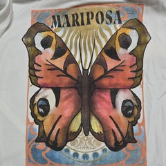Mighty Fine Unisex XL White Knit Cotton/Poly Crew Neck Butterfly Graphic Tee