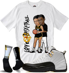 We Will Fit shirt to match Jordan 12 Taxi yellow black and white