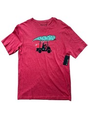 Travis Mathew Men’s Red Holiday Christmas T-Shirt Size Medium Golf Beer NWTS