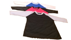 3 Packs Men’s 3/4 Sleeve Crew Neck Raglan Jersey Baseball Tee Shirts Size Large