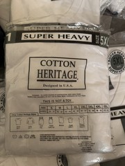 6 Pc 5xL White Cotton Heritage Premium Short Sleeve Vneck- T-Shirt 100% Cotton