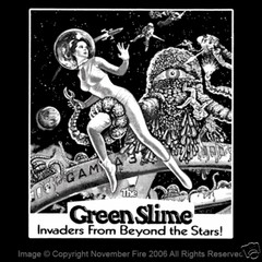 The Green Slime Science Fiction Pinup Sexy Alien Art Campy Drive In Shirt NFT108