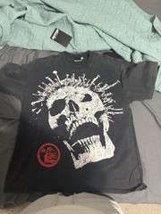 HELLSTAR Men’s Skull Graphic Print Crew Neck Short Sleeve T-Shirt Size L