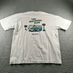 The Motoring Club Shirt Mens L Pocket VW Bus Graphic Back Print White Kindred
